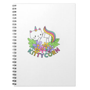 Carnet T-shirt à manches longues Licorne Arc-en-ciel Chat
