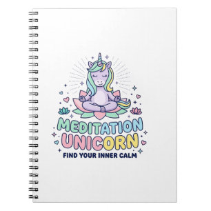 Carnet T-shirt à typographie gras Licorne Méditation Lico