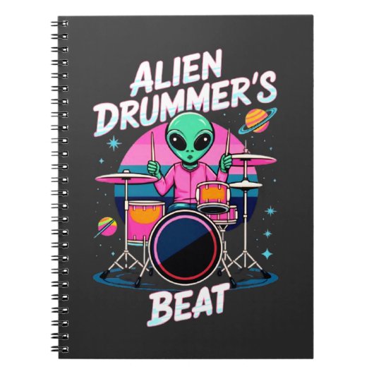 Carnet T-shirt Alien Drummer's Beat - Funky Alien Graphic (Devant)