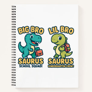 Carnet T-shirt Big Bro & Lil Bro Saurus pour la rentrée s