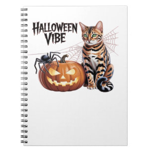 Carnet T-shirt classique nuit citrouille chat bengal effr