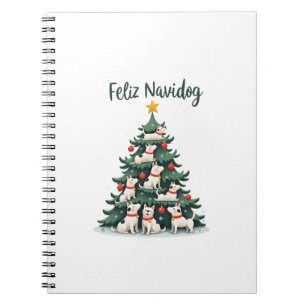 Carnet T-shirt de Noël Feliz Navidog, drôle et mignon Xm