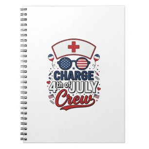 Carnet T-shirt médical patriotique d'infirmière pour le 1