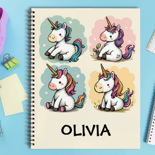 Carnet T-shirt pour tout-petit avec licorne colorée migno