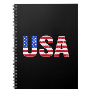 Carnet T-Shirt USA Drapeau Américain Patriotique Hommes F