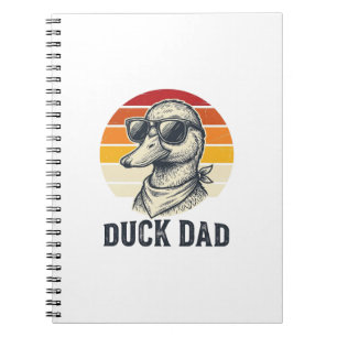 Carnet T-shirt vectoriel lunettes de soleil canard vintag