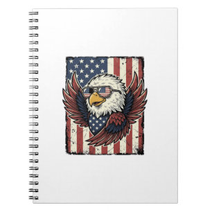 Carnet T-shirt vintage lunettes de soleil aigle patriotiq