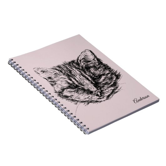 Carnet Tabby Cat Drawing (Côté Droit)