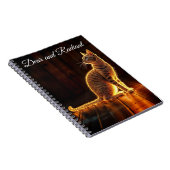 Carnet Tabby chat éclairage chaud animal aura brillant (Côté Droit)