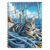Carnet Tabby Chat Sur Les Cordes De Bateau (Devant)