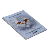 Carnet Tabby Fluffé Chat Kitten Visage gris clair (Côté Droit)
