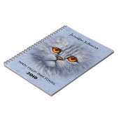 Carnet Tabby Fluffé Chat Kitten Visage gris clair (Côté gauche)