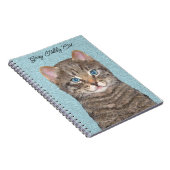 Carnet Tabby Gris Peinture Chat - Cute Original Art Chat (Côté Droit)