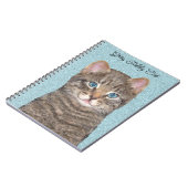 Carnet Tabby Gris Peinture Chat - Cute Original Art Chat (Côté gauche)