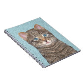 Carnet Tabby Gris Peinture Chat - Cute Original Art Chat (Côté Droit)