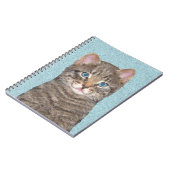 Carnet Tabby Gris Peinture Chat - Cute Original Art Chat (Côté gauche)