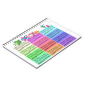 Carnet Table de multiplication de hiboux d'arc-en-ciel (Côté gauche)