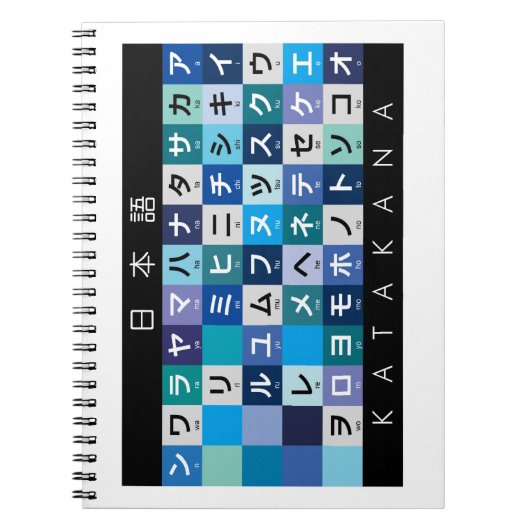 Carnet Table Katakana japonaise (Devant)