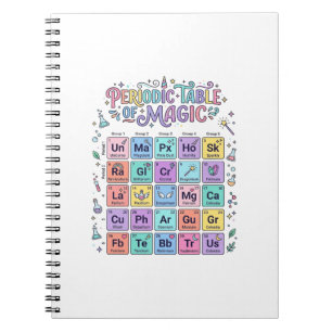 Carnet Table périodique licorne de magie Cadeau mignon te