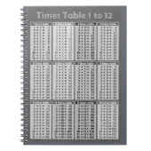 Carnet Tableau 1 à 12 (Devant)