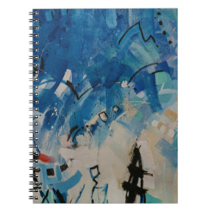 Carnet Tableau abstrait bleu et blanc