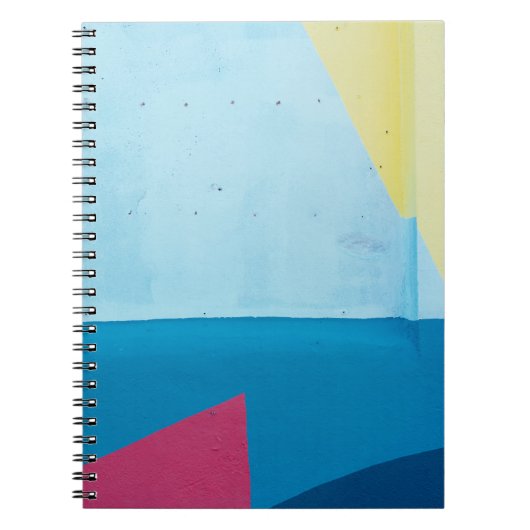 Carnet Tableau abstrait bleu, rouge, rose et jaune (Devant)