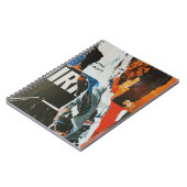 Carnet Tableau abstrait noir blanc et orange (Côté gauche)