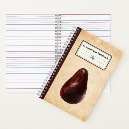 Carnet Tableau Avocado vintage Comp personnalisé (À l'intérieur)