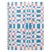 Carnet Tableau de contrôle bleu rose rétro Abstrait (Devant)