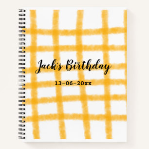 Carnet tableau de contrôle noir jaune ajouter nom date an