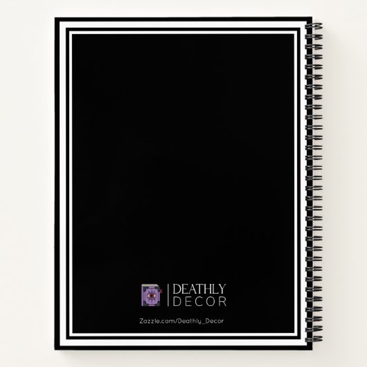 Carnet Tableau de discussion gothique Noir Blanc Nom Spel (Dos)