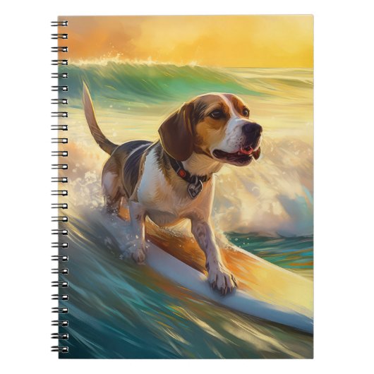 Carnet Tableau de surf de plage beagle (Devant)