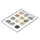 Carnet Tableau des humeurs de chat drôle Comment allez-vo (Côté gauche)