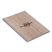 Carnet Tableau en bois monogramme Look Old Script Modèle (Côté Droit)