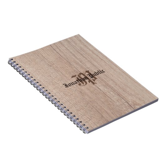 Carnet Tableau en bois monogramme Look Old Script Modèle (Côté Droit)