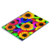 Carnet Tableau joyeux de tournesols colorés (Côté gauche)