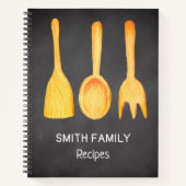 Carnet Tableau noir Brown Ustensiles jaunes Recette (Devant)