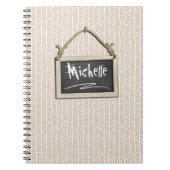 Carnet Tableau Noir Suspendu Beige ID397 (Devant)