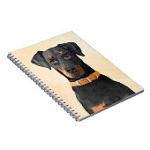 Carnet Tableau original d'un Doberman Pinscher aux oreill (Côté Droit)
