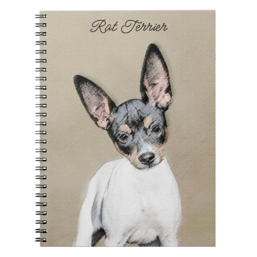 Carnet Tableau Rat Terrier - Cute Original Chien Art (Devant)