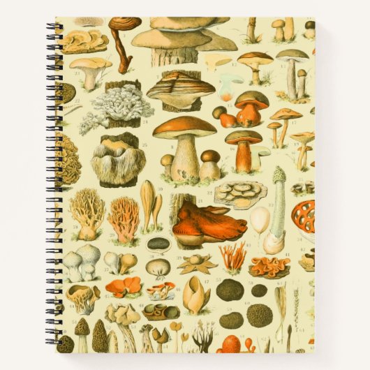 Carnet Tabouret de toilette Vintage de champignons Illust (Devant)