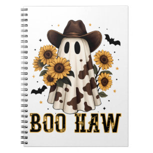 Carnet Tache de vache occidentale fantôme effrayant Boo H