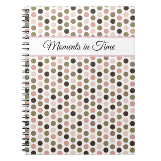 Carnet Taches de couleur olive rétro, rose et marron doux