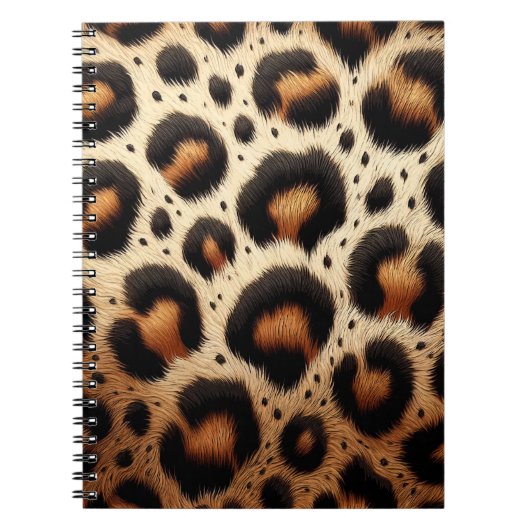 Carnet Taches d'Impression Animale Fourrure Léopard Beige (Devant)