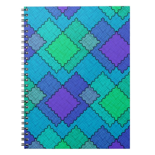 Carnet Taches texturées traits multicolores (Devant)