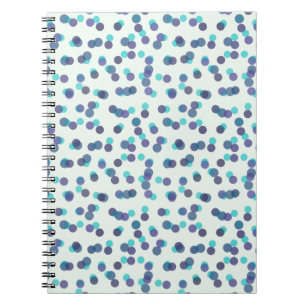 Carnet taches turquoise violettes et bleues