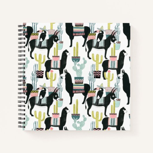 Carnet Taco à propos d'amour | Motif Llama & Donkey (Devant)