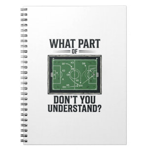 Carnet Tactiques de football drôles Design de chemise vin
