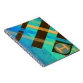 Carnet Tailles de tissage Abstraites monogrammes Bleus (Côté Droit)