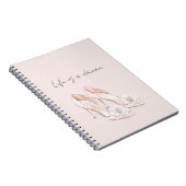 Carnet Talons Rose Blush Assez Blancs avec Fleurs Blanche (Côté Droit)